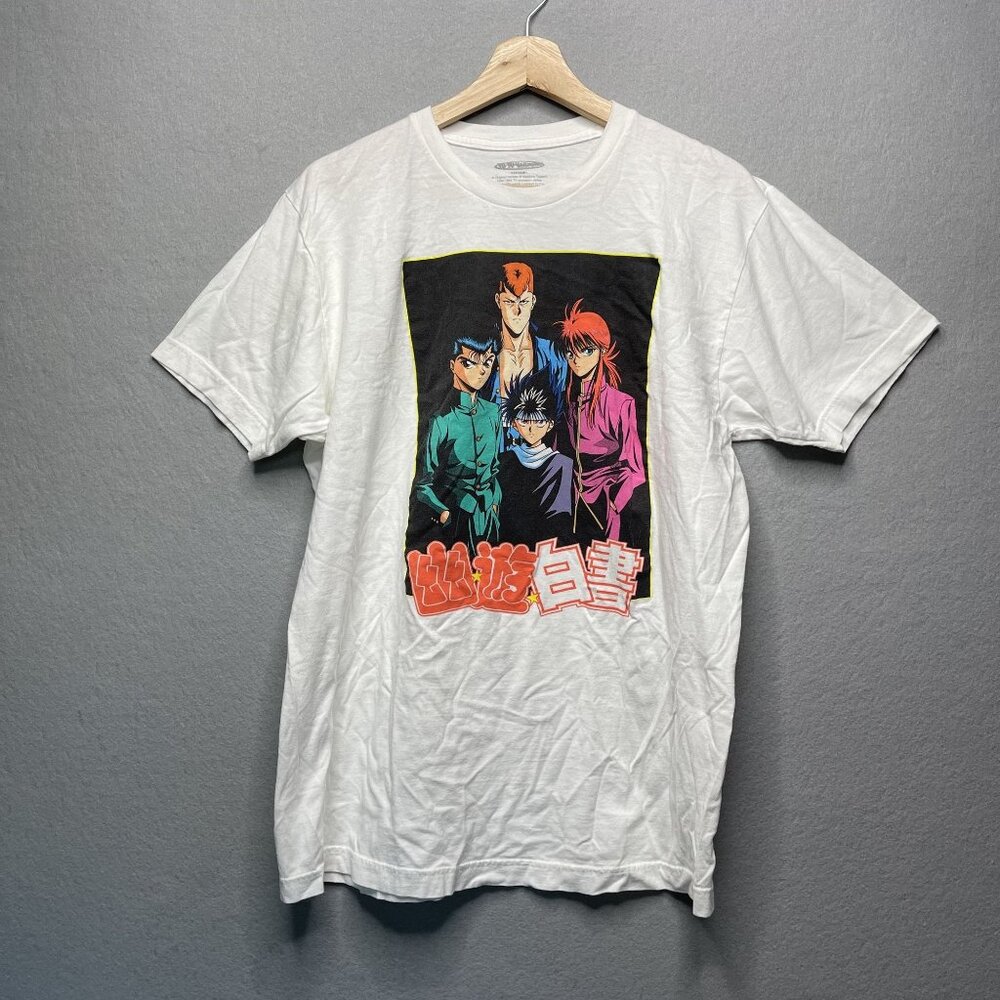 Funimation Mens White Medium Yu-Yu-Yakusho Graphic Design